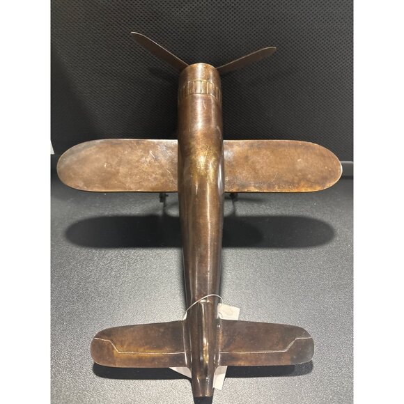 Vintage Metal Bronze Likke Airplane Sculpture Model WW|| Heavy Made in India - Picture 3 of 13